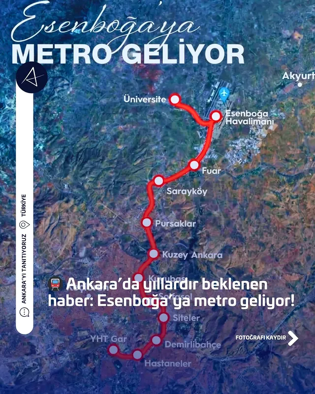 🚇 Ankara’da yıllardır beklenen haber: Esenboğa’ya metro geliyor! Başkent ’da ulaşımda büyük bir adım…