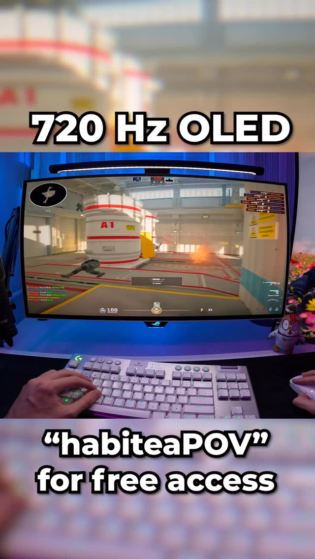 Do you see the difference?! 🤔💭#cs2 #gamingsetup #asmr #720hz #monitor