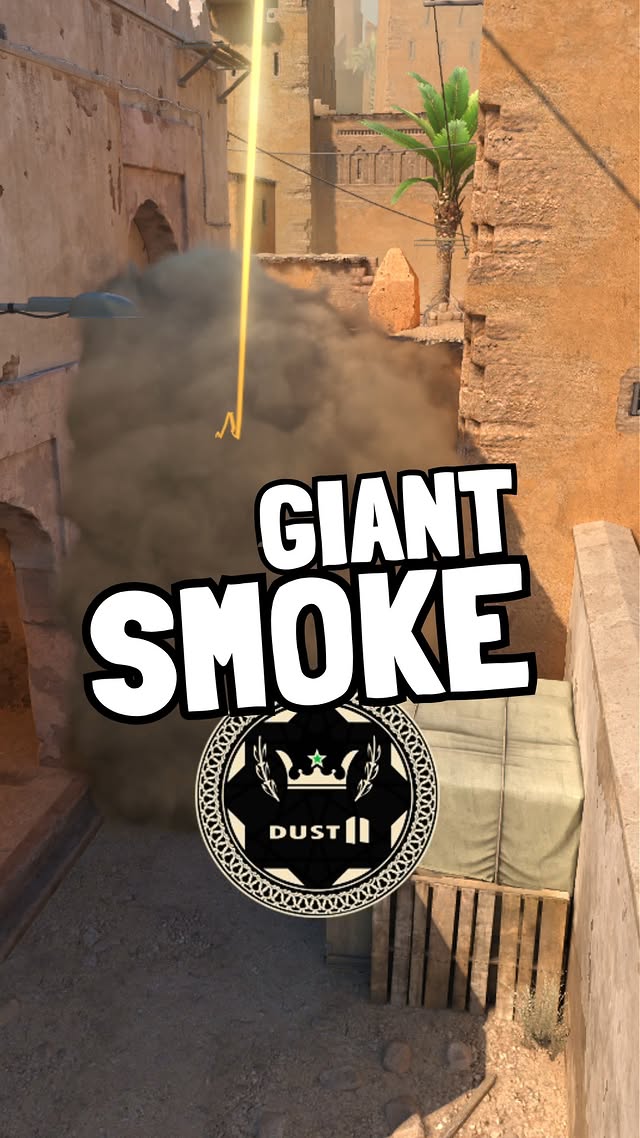 😮💨 GIANT MID DOORS SMOKE FROM T SPAWN on DUST II #cs2 #counterstrike2 #dust2 #bagunxa This CS2 smoke…