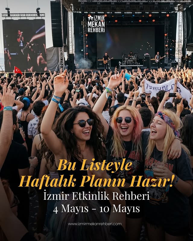“Bu hafta ne yapsak?” diye düşünenler için İzmir Etkinlik Rehberi yayında! 🔔 Hafta içi yorgunluğunu …