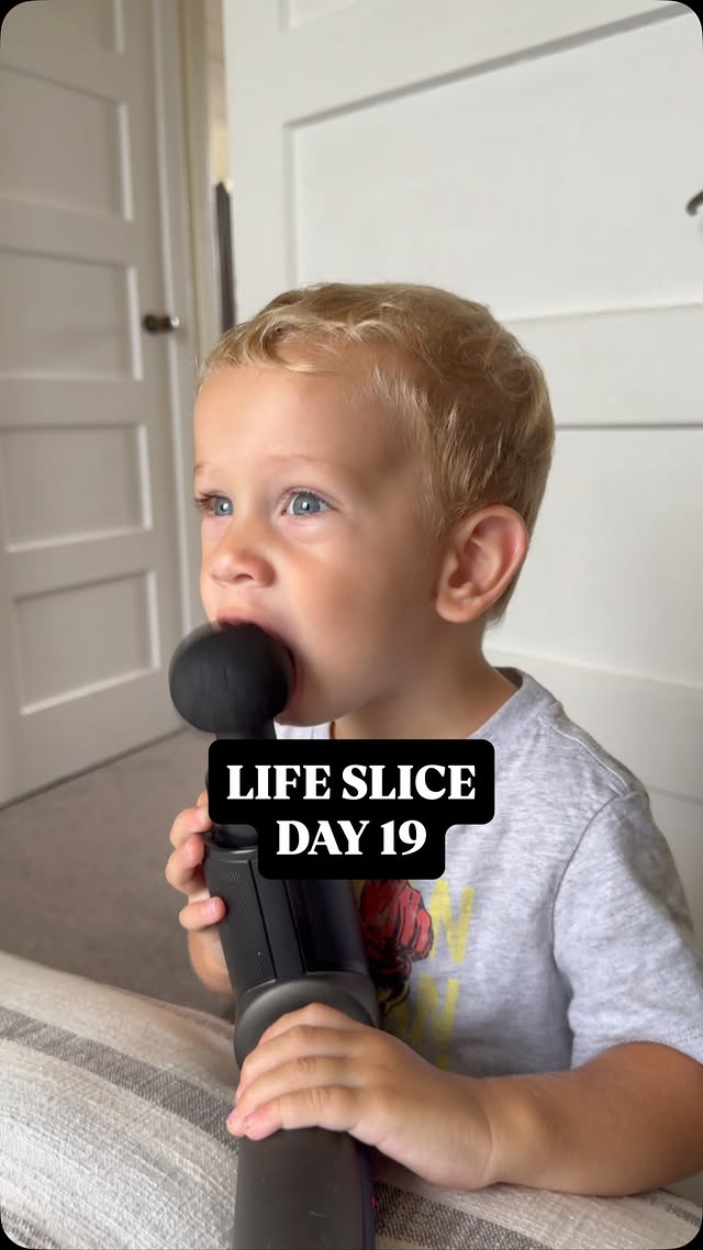 Daily life slice | Day 19 | Every one year old kid with a massage gun would do this. Remember singin…