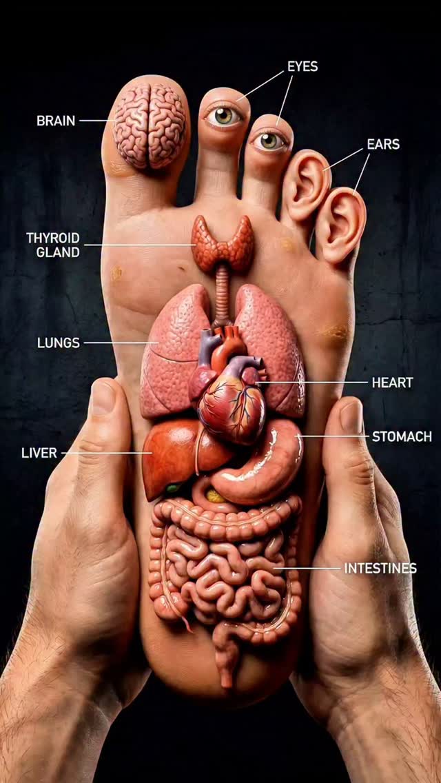 🔥 Your feet are a complete map of your body, and this mind-blowing reflexology animation shows exact…