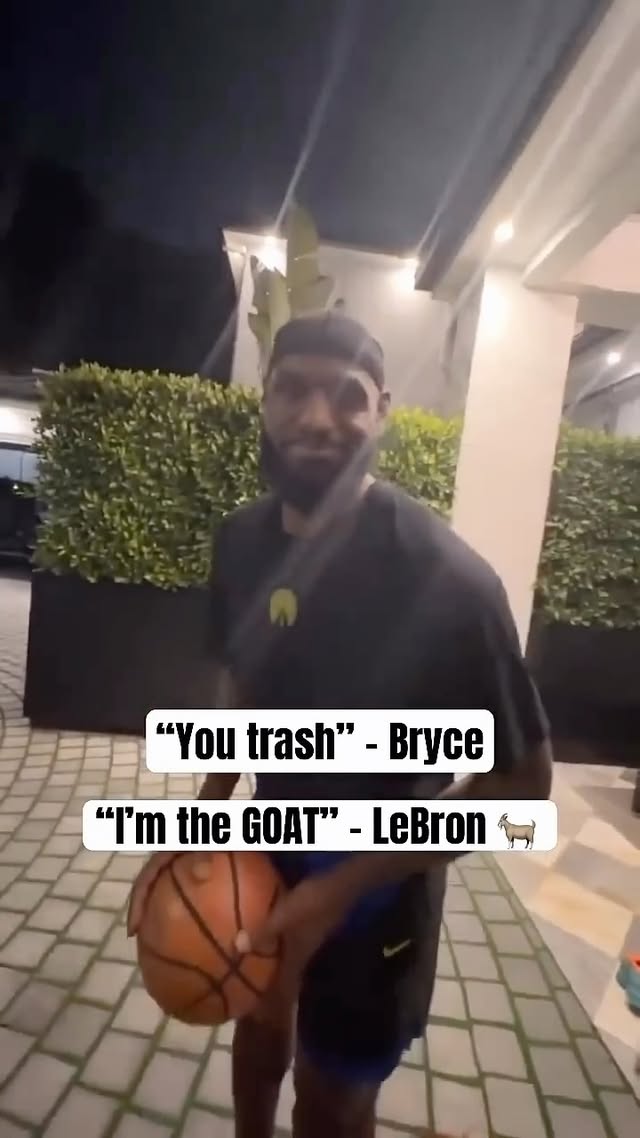 Bron wasn’t having Bryce’s trash talk 🤣 (via _justbryce/IG) #lebron #lebronjames #bronnyjames #bryce…