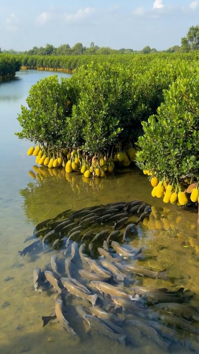 Đàn cá dạo chơi trong vườn mít ngập #reelsi̇nstagram #nature_lovers