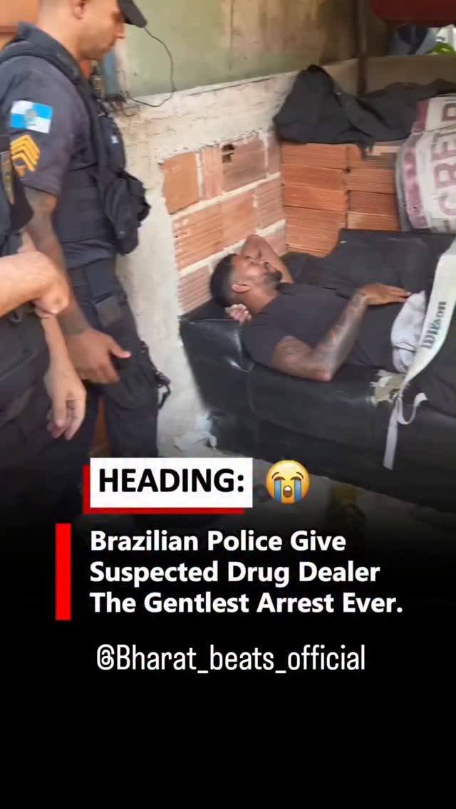 In a viral video from a Brazilian favela, police officers carried out one of the gentlest arrests ev…