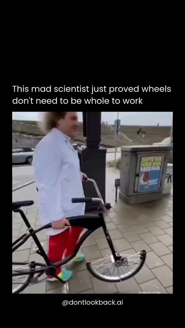 A man in a white lab coat, wild frizzy hair, red pants, and bright green shoes just proved that a wh…