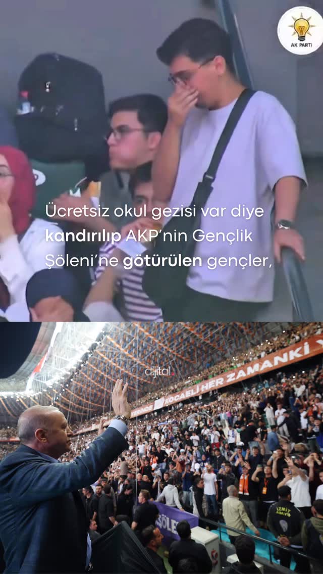 "Ücretsiz gezi var" denilerek AKP Gençlik Kolları programına götürülen gençler, kamera kendilerini e…