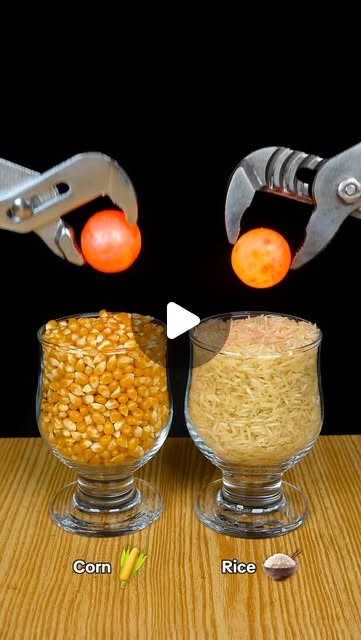 1000°C vs Corn 🌽 + Rice 🌾 😱#experiment #science #asmr