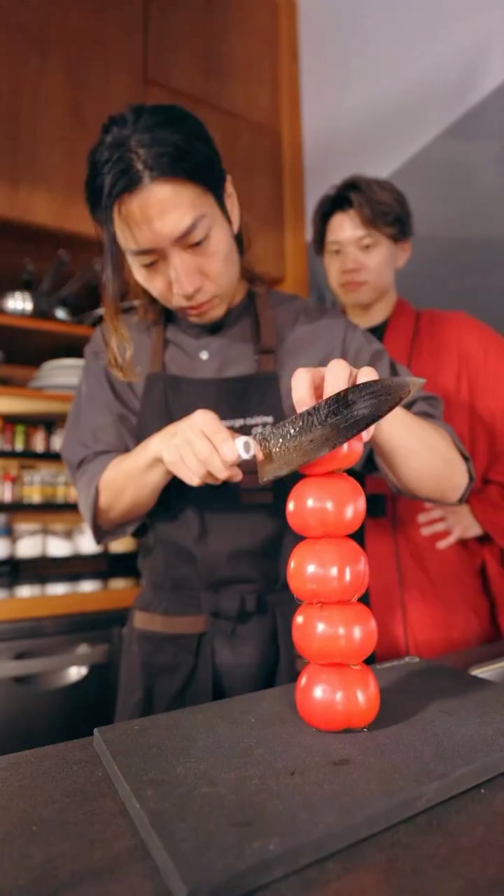 Cut 5 tomato & Tomato Pasta🔪✨ @george_cuisine #knife #sharpening #sharpener #asmr