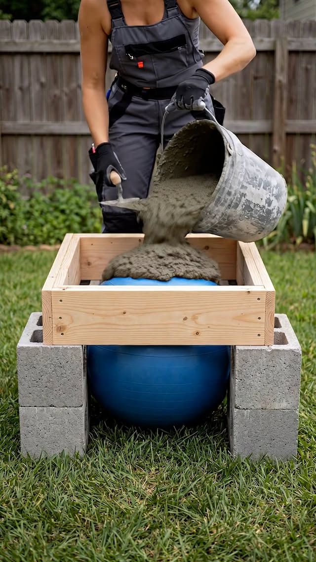 DIY Concrete Sink From a Yoga Ball