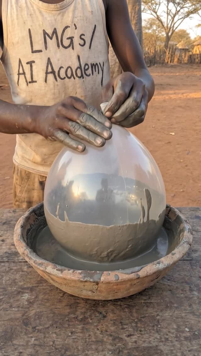 Boy Transforms Balloons Into Cement Planters 🪴
