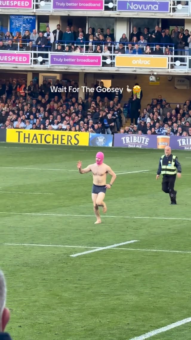 Man of the match performance came from the stands today 🤩🛁🪿 #rugby #bathrugby #therec