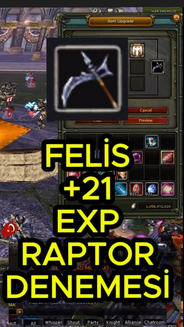 4 Yeni Serverin en kral itemini Felis’te basıyor , Sizce bu itemin değeri nedir ? +10 Düz raptor 950…