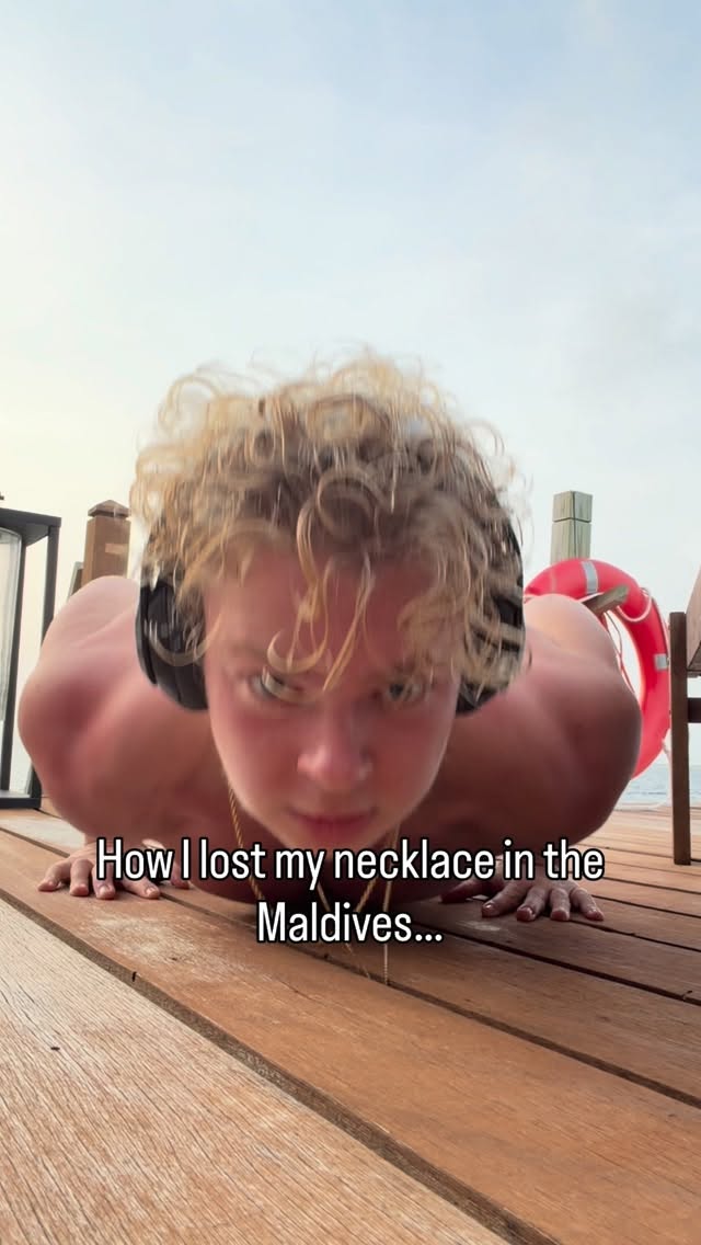 This was how when I was doing push ups in the Maldives my necklace slipped through the cracks and fo…