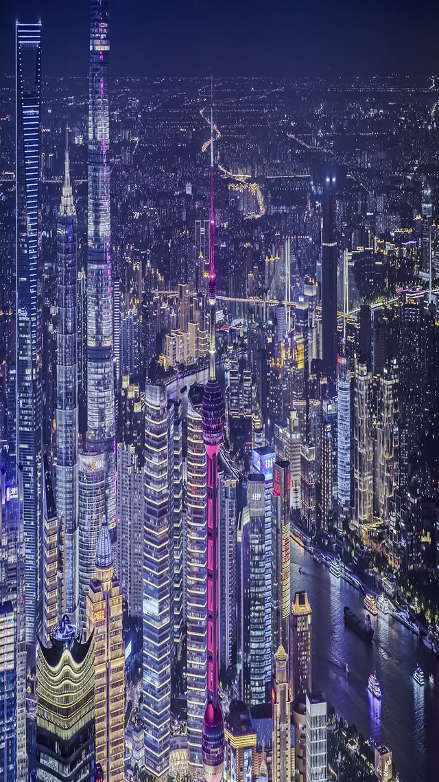 Shanghai Pudong Looks Like the Future 🤯🌆 . . . #china #skyscraper #cityscape #aerialview #reels
