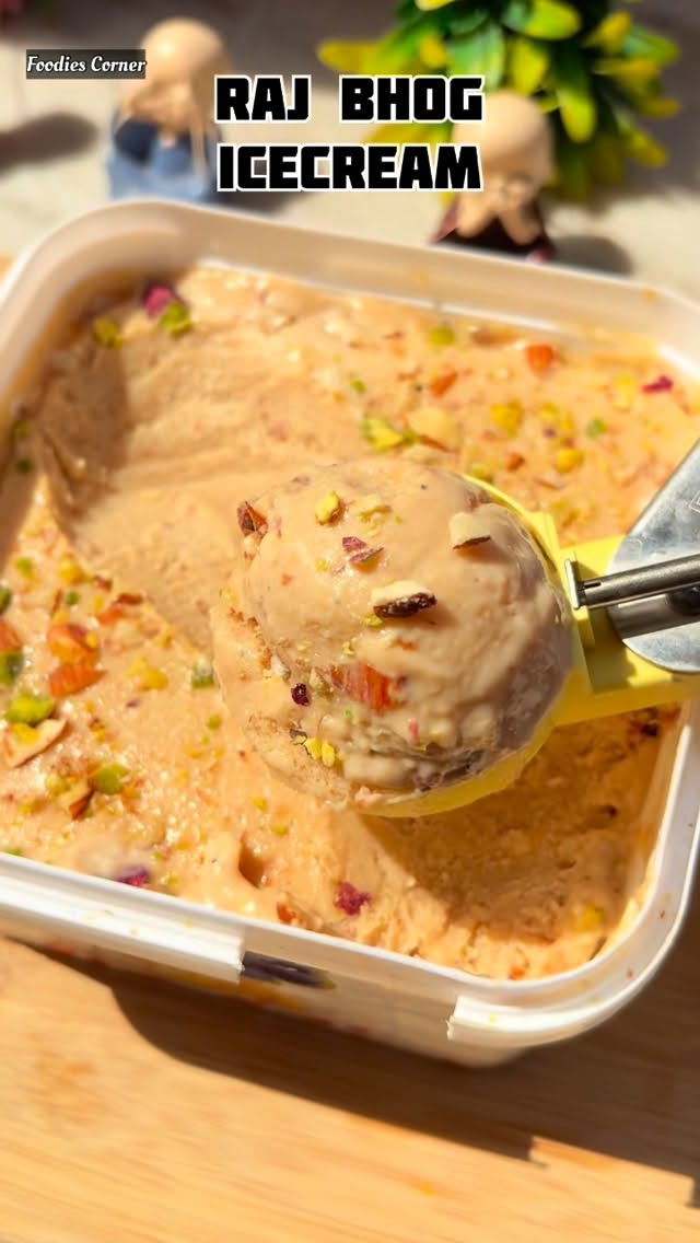 Raj Bhog Icecream #reels #icecream #rajbhog #tasty Royal Raj Bhog Style Ice Cream with Rusk Biscuits…