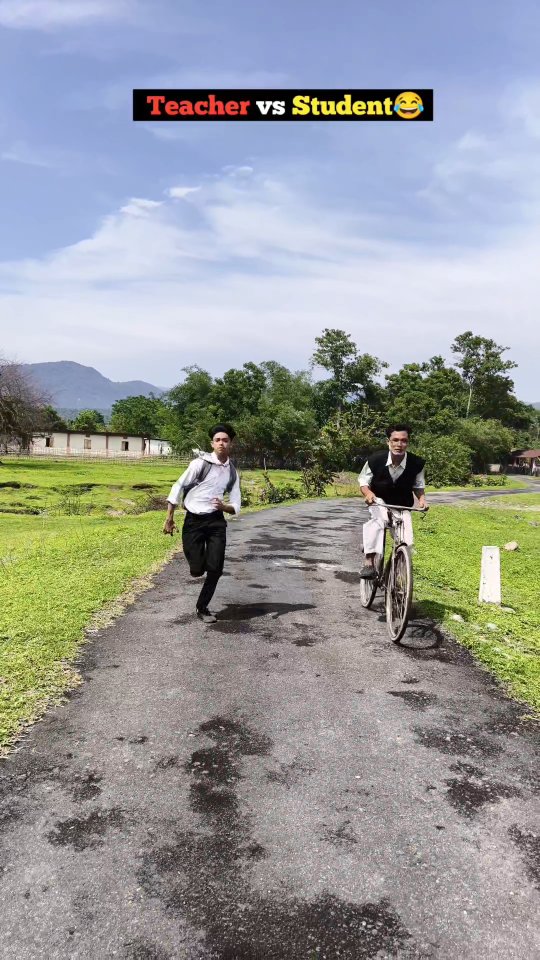 Teacher vs Student Racing Competation 😂🤣 @lambu_chotu_fun . . . . . . . . . 🙏Welcome My Insta Family…