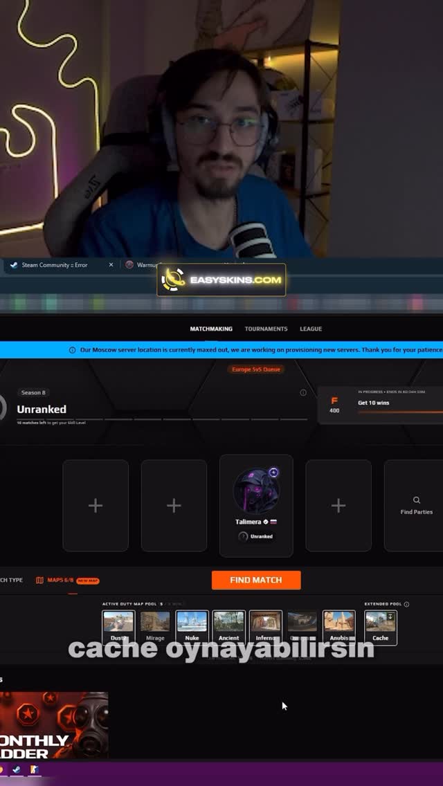 Faceit Cache Haritası Hatası Çözüm! - - - - @easyskinscom - #cs2 #cs2clips #cs2smokes #cs2flash #csg…
