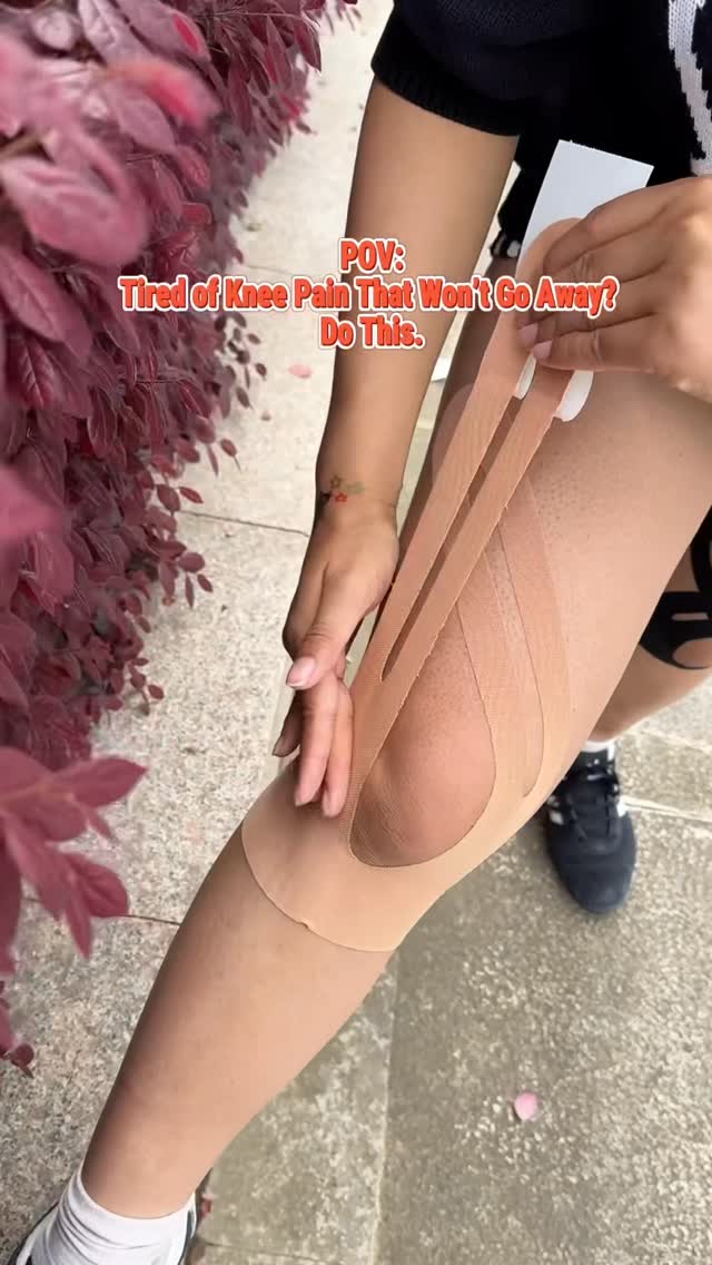 POV: you finally found the tape that doesn’t peel off mid-squat 🙌 Been dealing with patellar pain fo…