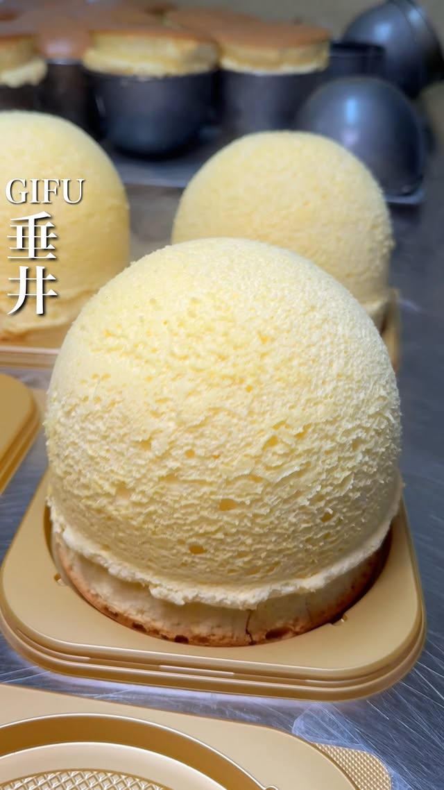 まるで雲のようなふわふわ卵ケーキ🐥 洋菓子専門店のこちらのお店では、伝統ある不思議な形のスフレケーキが食べられる🧀 口に入れるとしゅわっと解ける生地の食感がたまらない！ 📍グルマンヴィタル / 岐阜 …