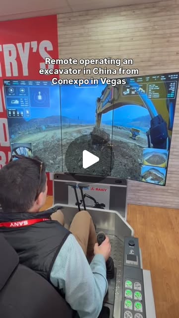 This SY750 is in China. Josh is in Vegas 🤯 @conexpoconagg @sanyamerica #ahearnequipment #conexpo #sa…