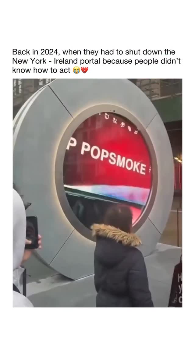The public art installation connecting New York City and Dublin via a 24/7 live video link was tempo…