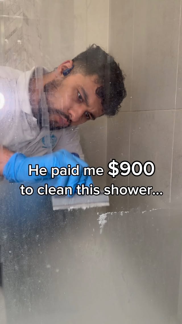 Here is what a $900 shower cleaning looks like! Tools and products linked in my BIO😉 Comment “vlog” …