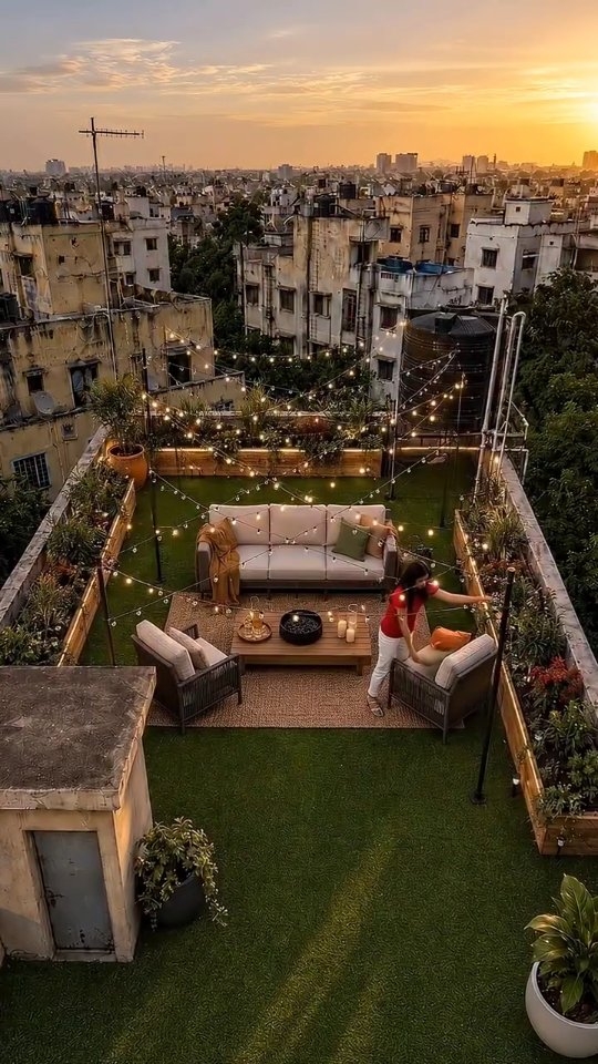 Wait for the lights to come on...✨😱 From grey concrete to THIS at night. Follow for more impossible …