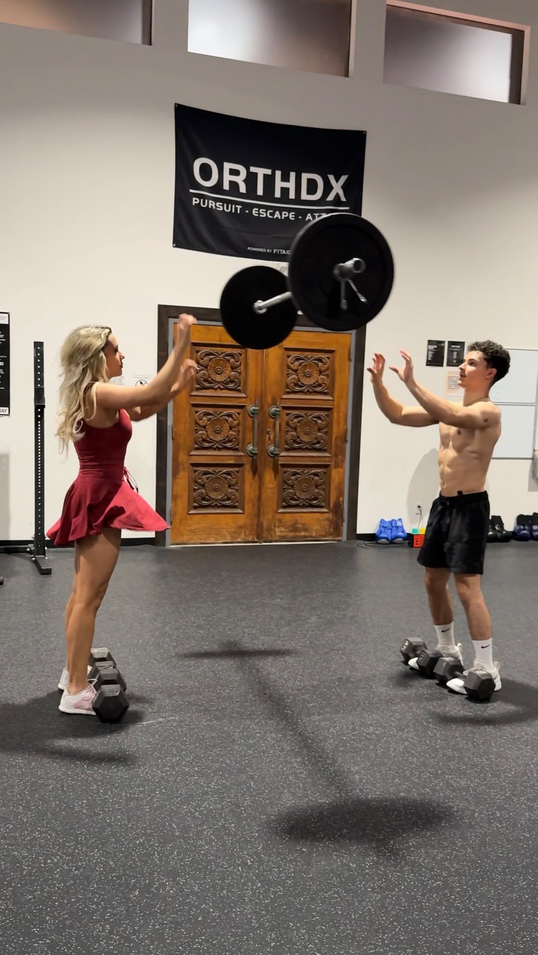 Not sure what we are training for, but we are ready! 😝💪🏻🔥 @riley.gnat #fitnessmotivation #calistheni…