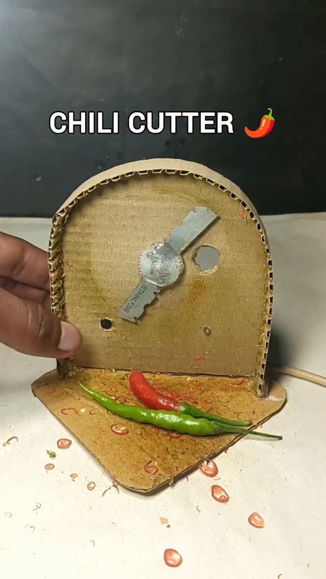 Dc motor Chilli cutter 🌶️😬 #chillimachine #dcmotor #project #instagramreels #reels