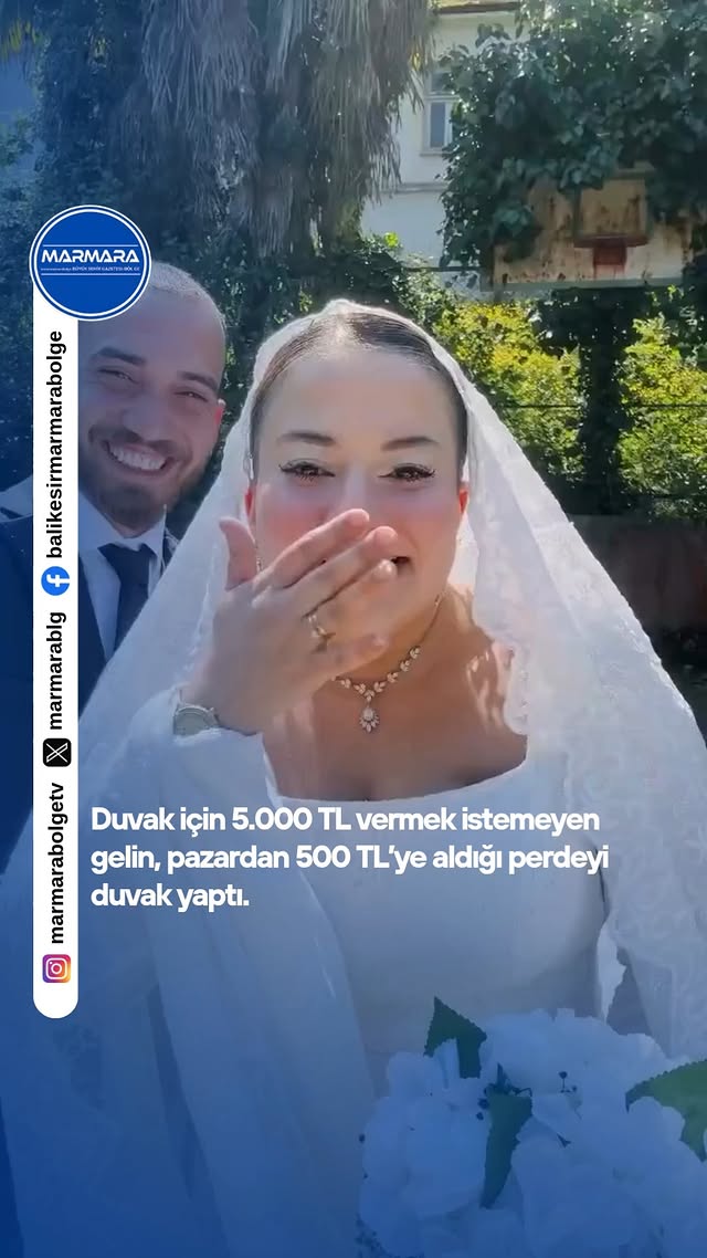 📌Duvak için 5.000 TL vermek istemeyen gelin, pazardan 500 TL'ye aldığı perdeyi duvak yaptı. #duvak #…