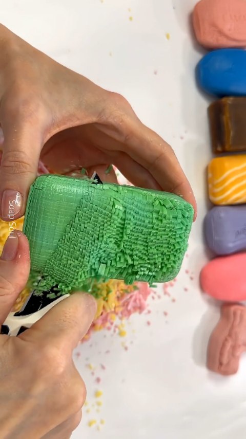Soap cubes. soap cutting. Satisfying video #soap #рsoap More video on my main channel ‪@soap_soul_1 …