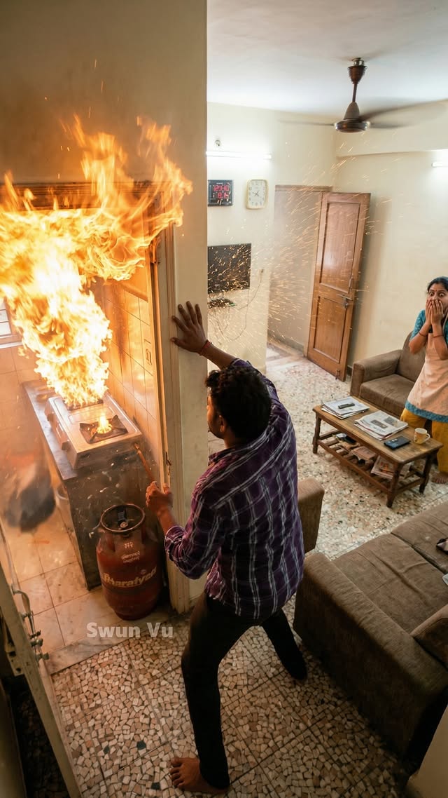 A Devoted Wife Was Peacefully Cooking Lunch In her Flat When Her Gas Cylinder Suddenly Caught Fire. …