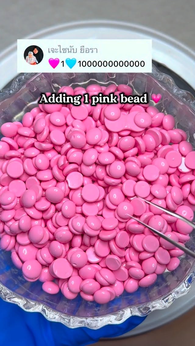 Somewhere in these blue beads there is one pink bead… can you spot? These lovely wax beads are Black…