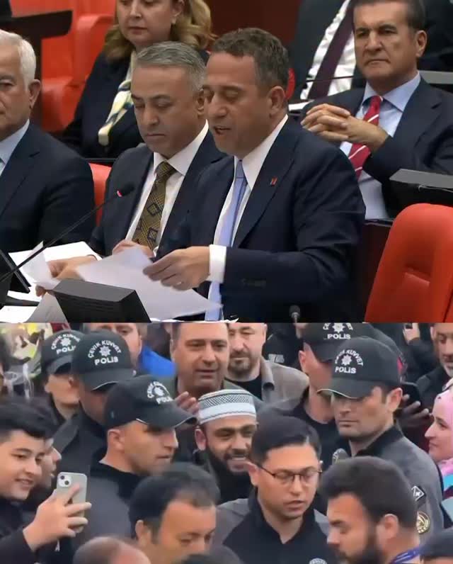 Bir tarafta Mersin’de katıldığı etkinlikte binlerce çevik kuvvetle korunan Celal Karatüre… Diğer tar…