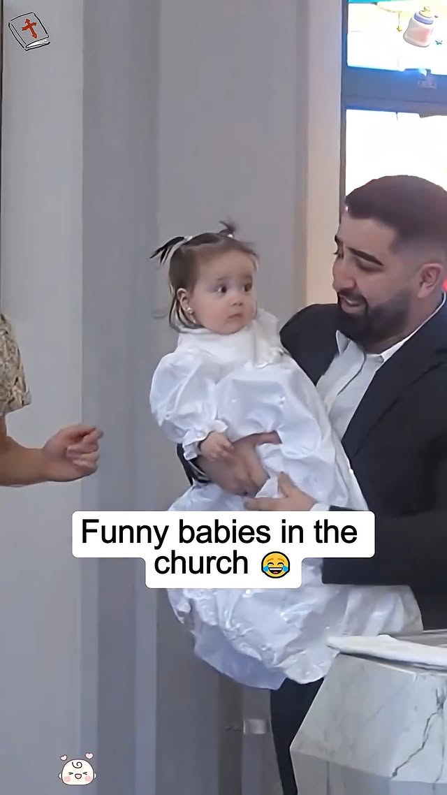 baptism with little added spice #baptism #church #babylove #funnybaby #sweetie @sami_ullahbaloch4320…