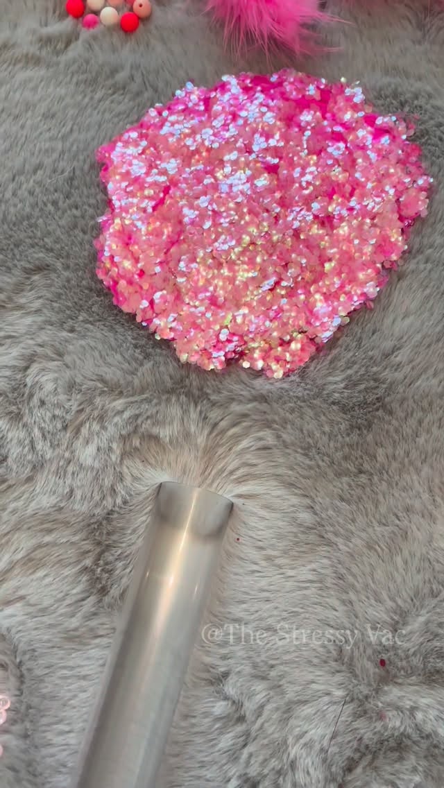 Pinky Puff Pie 🍥. #pinkmix #vacuumasmr #asmrsounds #oddlysatisfying #vacuuming