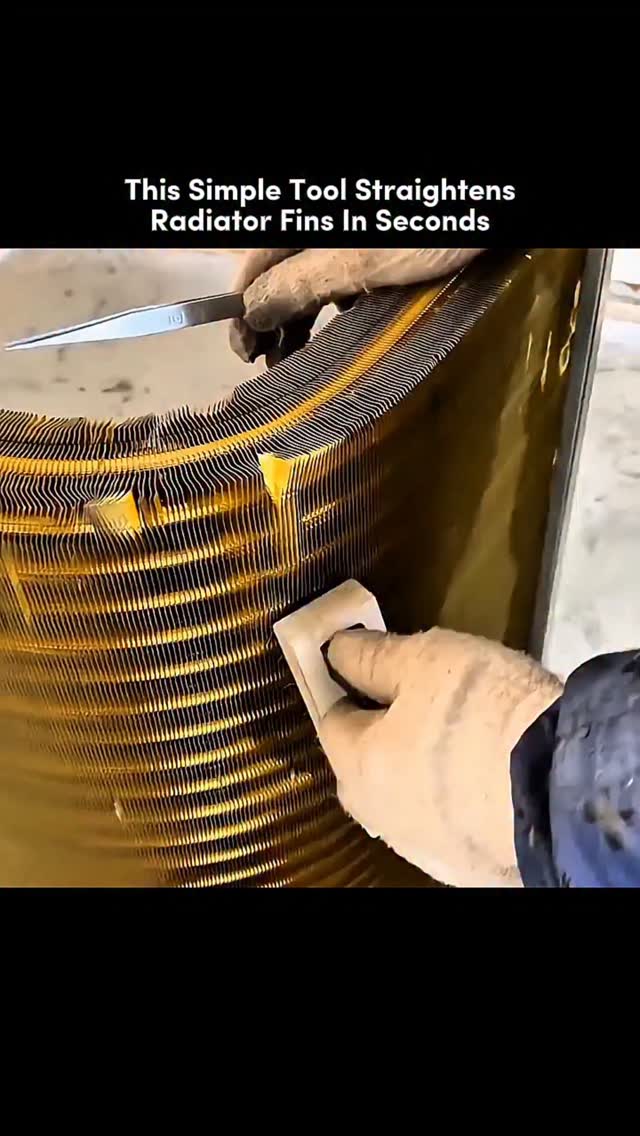 "This simple tool straightens radiator fins in seconds… looks small, but it saves big repairs 🤯 Fixi…