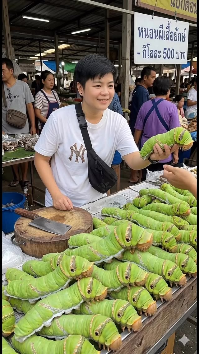 หนอนผีเสื้อสดๆ