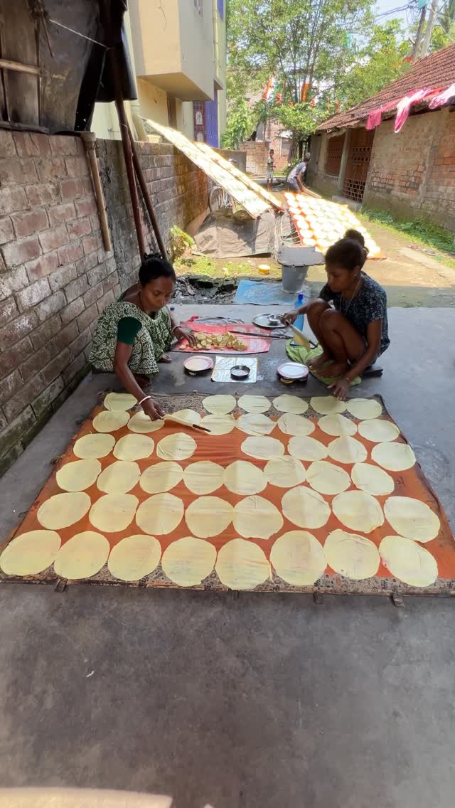 Amazing Handmade Papad Making Process in Village #reels #reelsinstagram