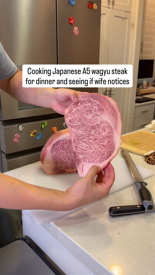 I wasn't expecting this kind of reaction. I bought this slab of Japanese A5 meat for the last hot po…