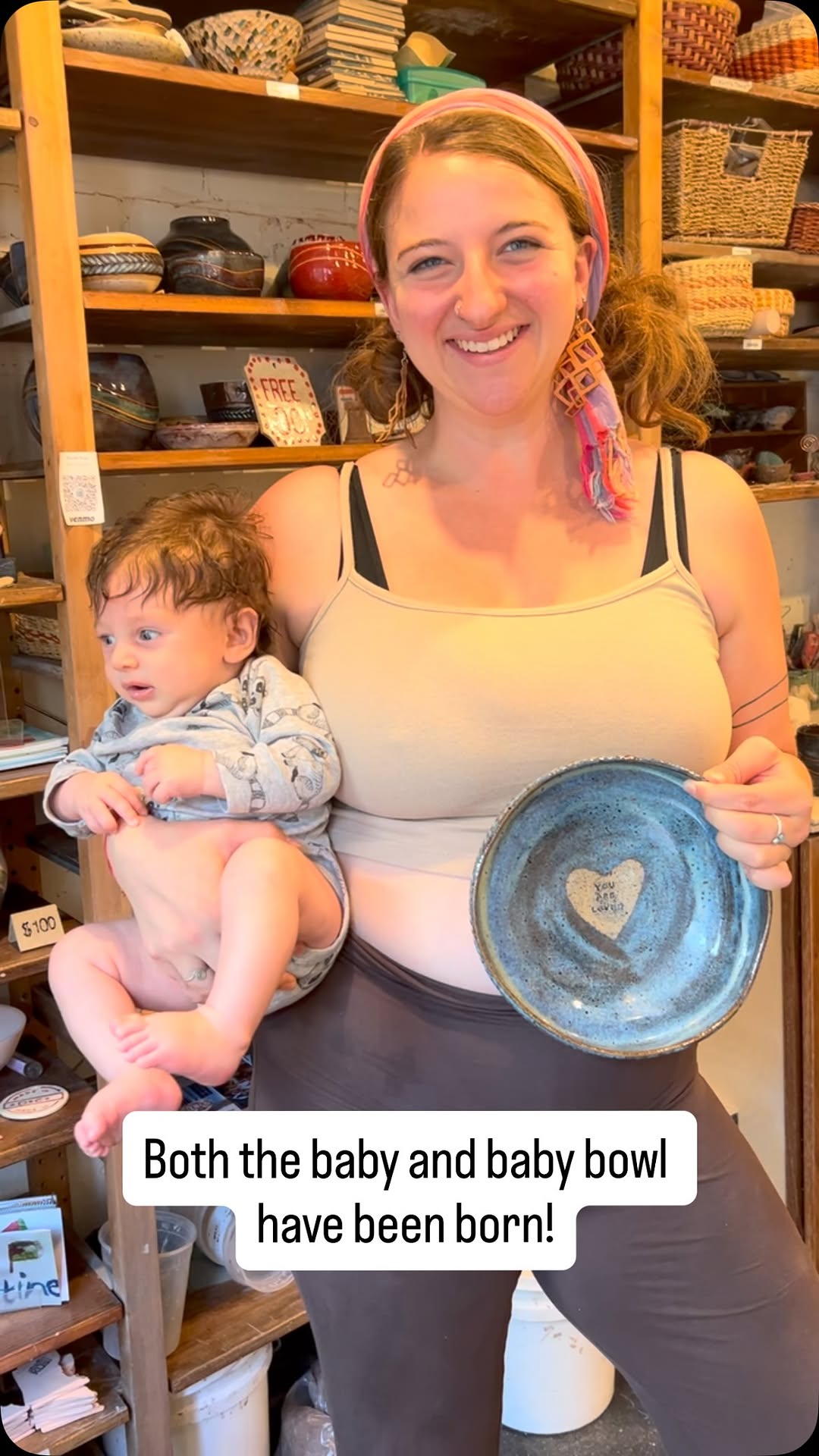 Here’s the final result of the belly bowl I made of my nephew 🥰❤️ #ceramics #pottery #handmadecerami…