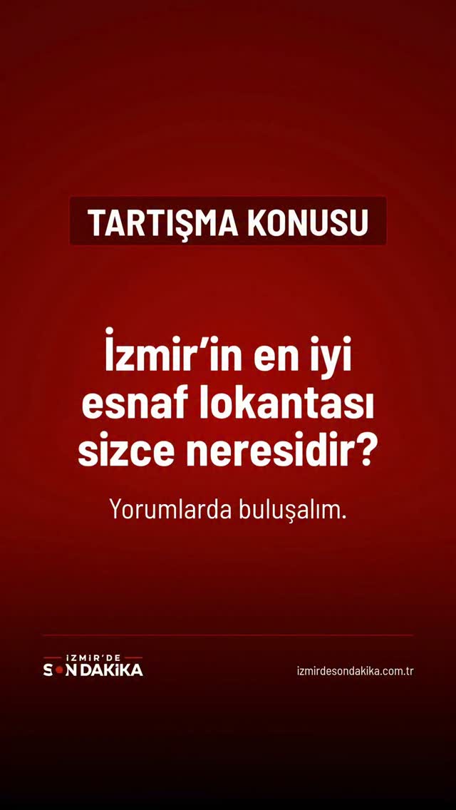 İzmir’in en iyi esnaf lokantası sizce neresidir? Yorumlarda buluşalım. Yedek hesabımızı takip ediniz…