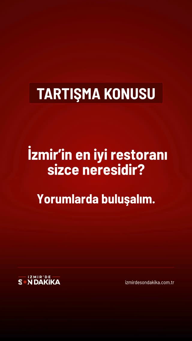 İzmir’in en iyi restoranı sizce neresidir? Yorumlarda buluşalım. Yedek hesabımızı takip ediniz: @izm…