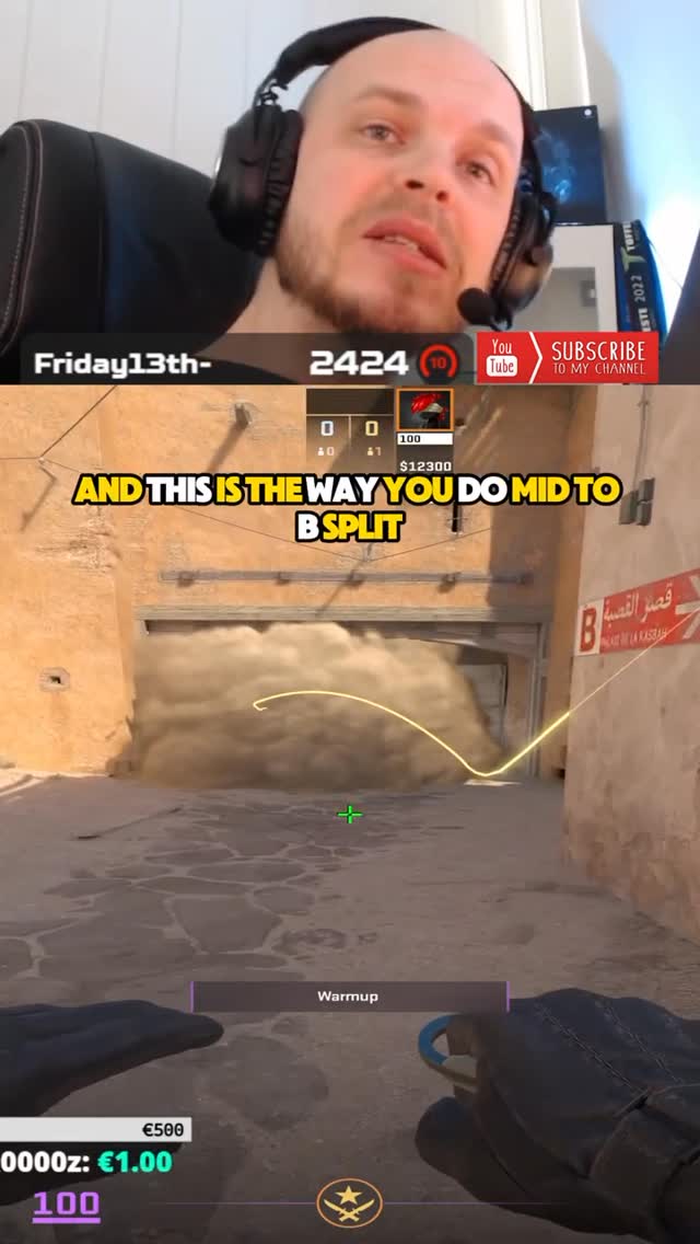 Mid to B split on Dust2 🤓 #cs2 #faceit #cs #cs2clips #cs2funny