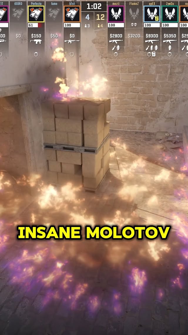 ZywOo Solves Mirage Short with One Molotov #cs2 #counterstrike2 #counterstrike #zywoo #gaming