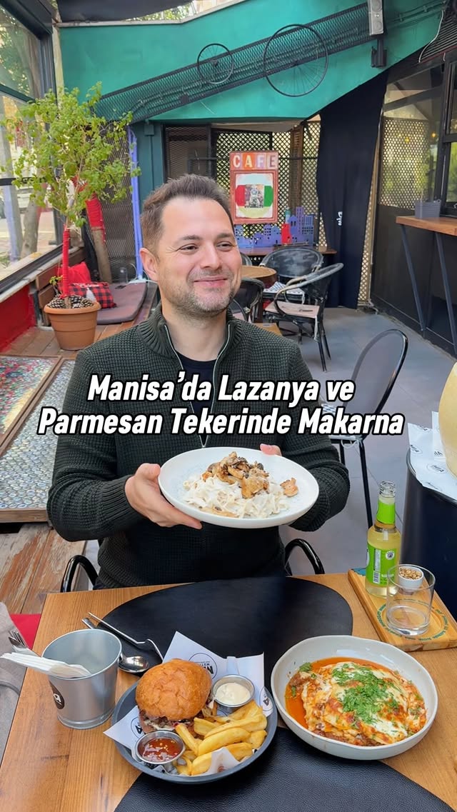 Manisa’da Parmesan tekerinde makarnaa🥰 @miacafebozkoy #reklam çok lezzetli yemekler yiyebileceğiniz …